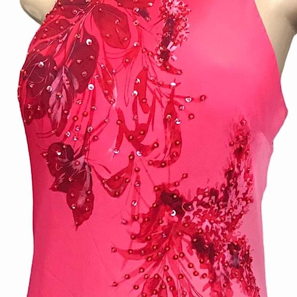 Donna Morgan Ombré Pink & Red Floral Gorgeous Gown Size M - Picture 4 of 13